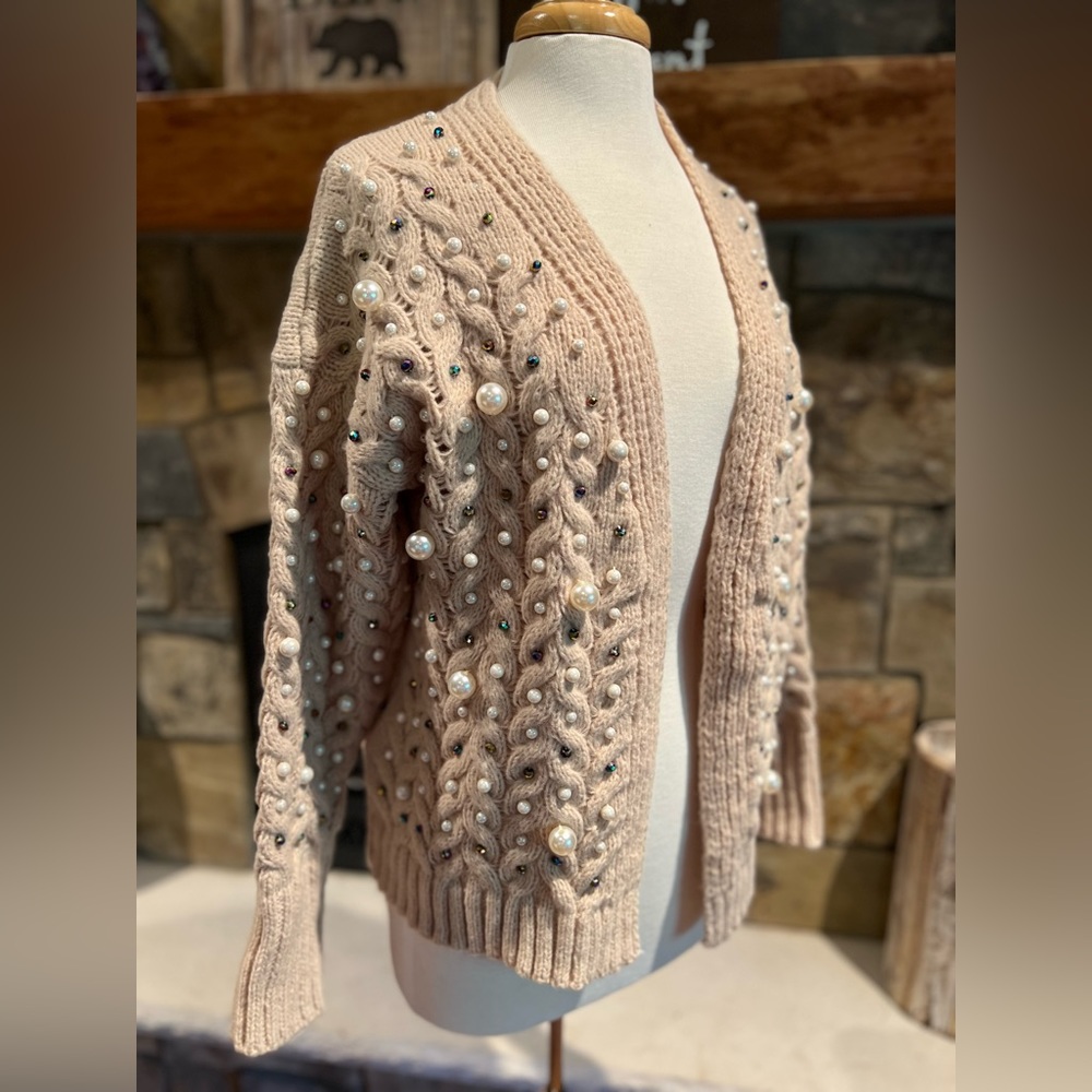 BiBi Pearl & Rhinestone Cardigan